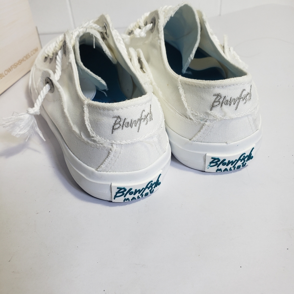 Blowfish White Canvas Sneakers Size 7 - Picture 2 of 16